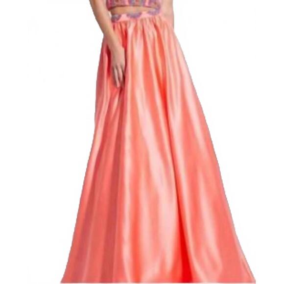 NEW RACHEL ALLAN two piece beaded dress in coral